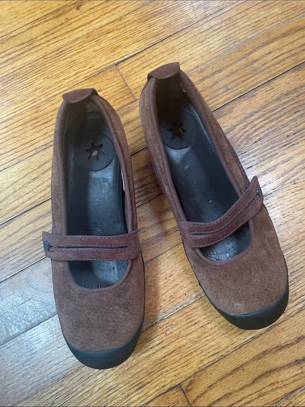 Women's Brown Suede Mary Jane Flats